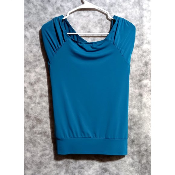 Alyx sleeveless top Wmn's Sz L - drapey drapey beautiful blue silver tone buckle - Picture 2 of 2